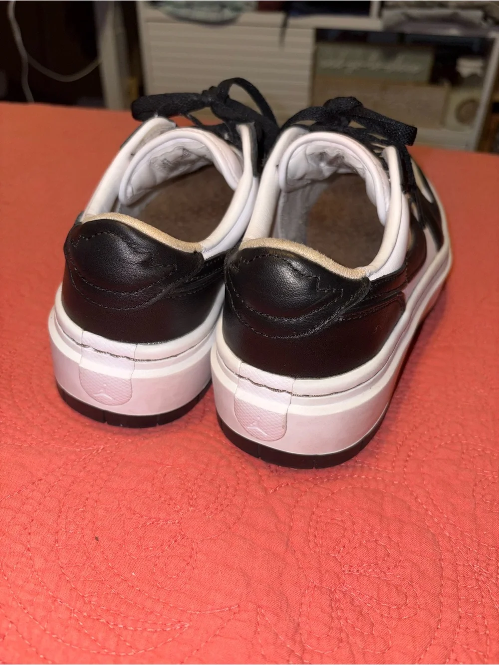 Nike White and Black Platform Low-Top Sneakers